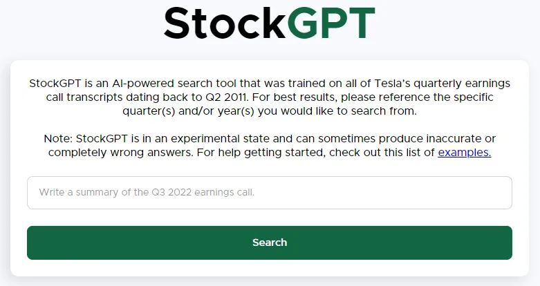 Сайт StockGPT