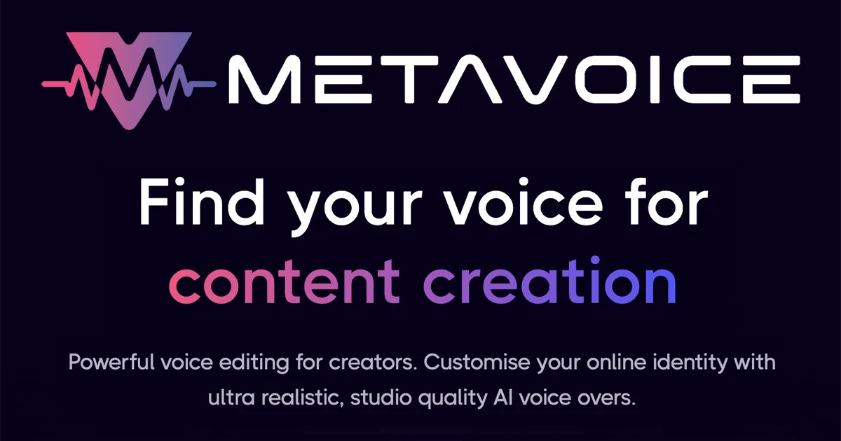 Сайт MetaVoice Studio