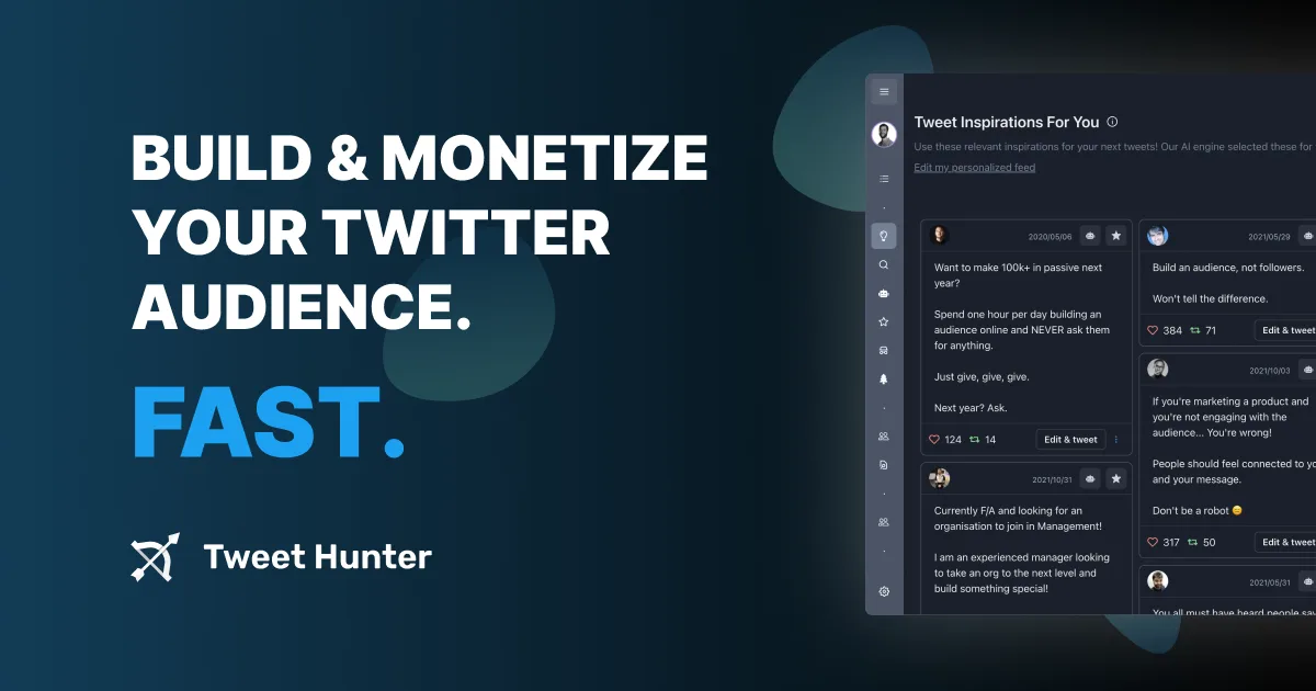 Сайт Tweet Hunter