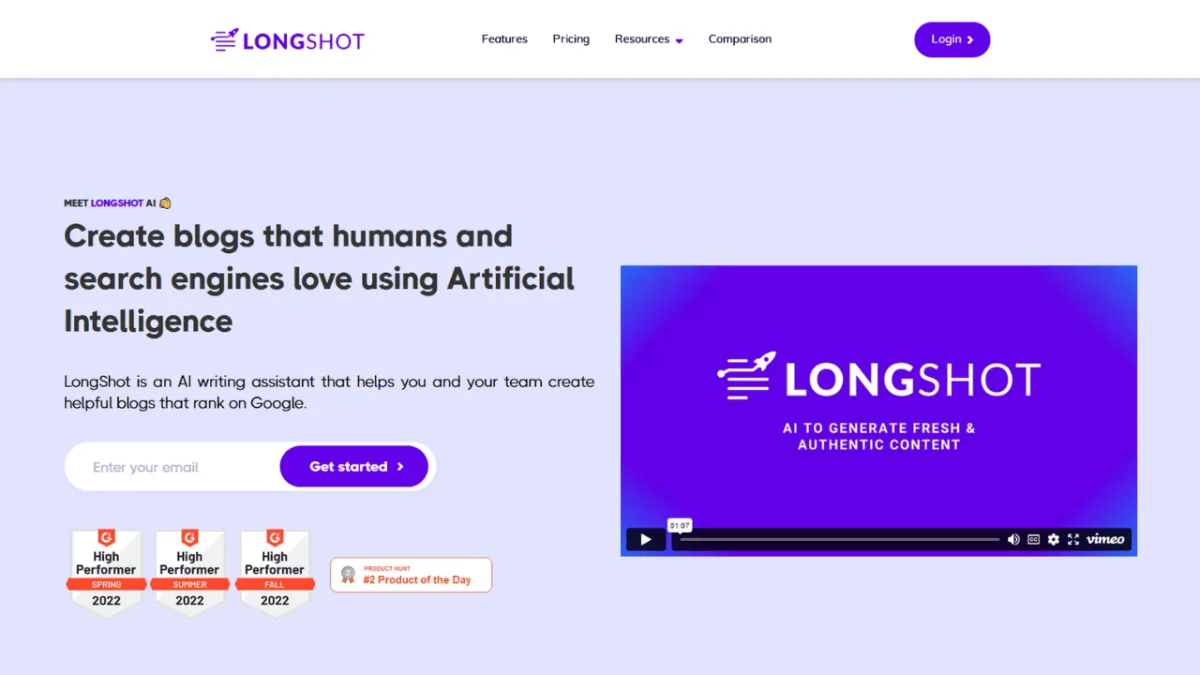 Сайт LongShot AI