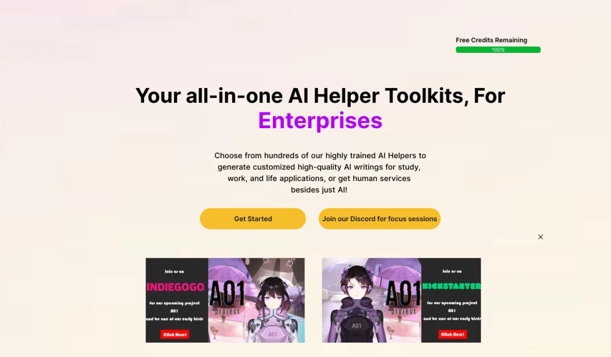 Сайт AI Helpers