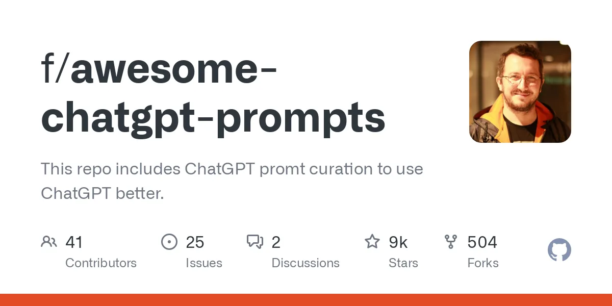 Сайт Awesome ChatGPT prompts