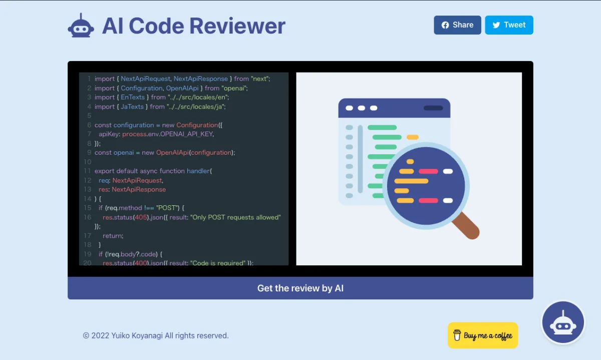 Сайт AI Code Reviewer