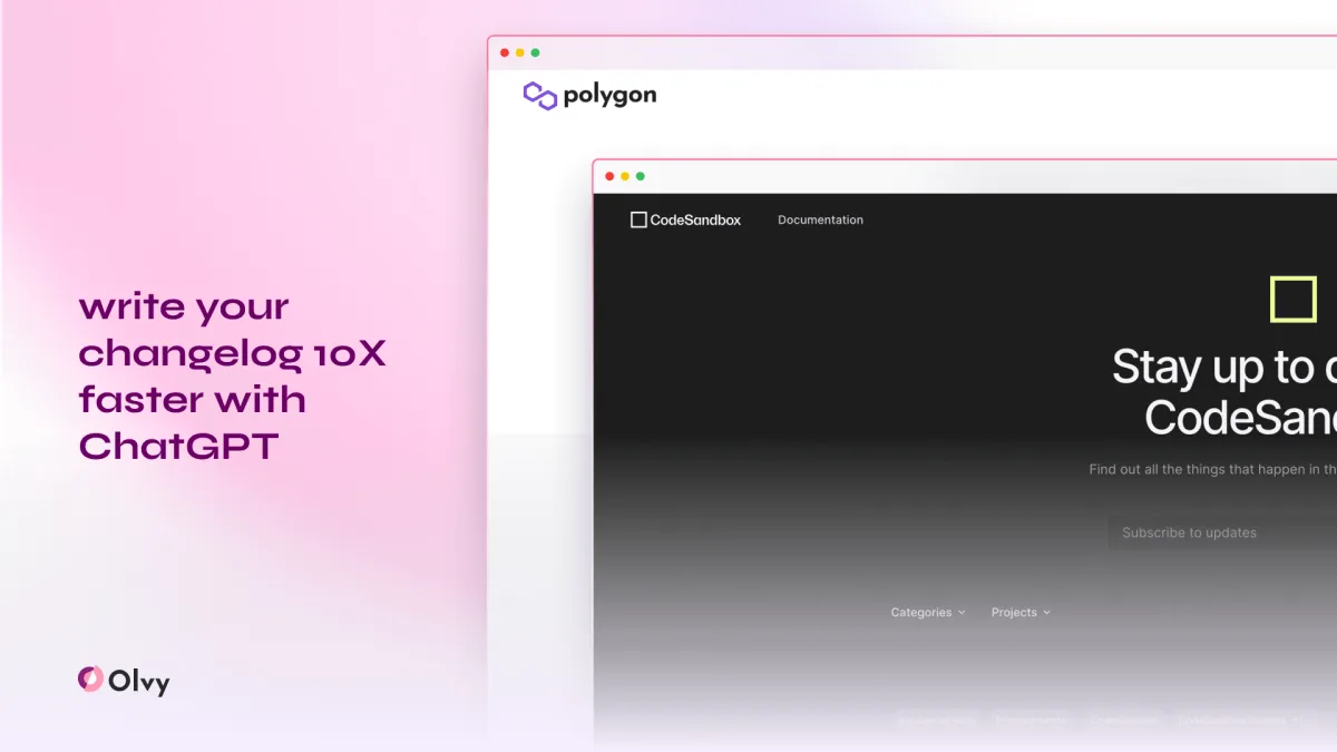 Сайт Olvy Changelogs